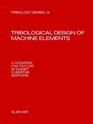 cover image of Tribological Design of Machine Elements